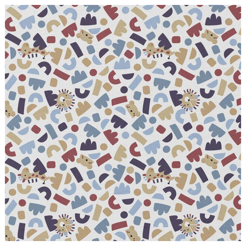Printed Cotton PTIWI White / Paprika